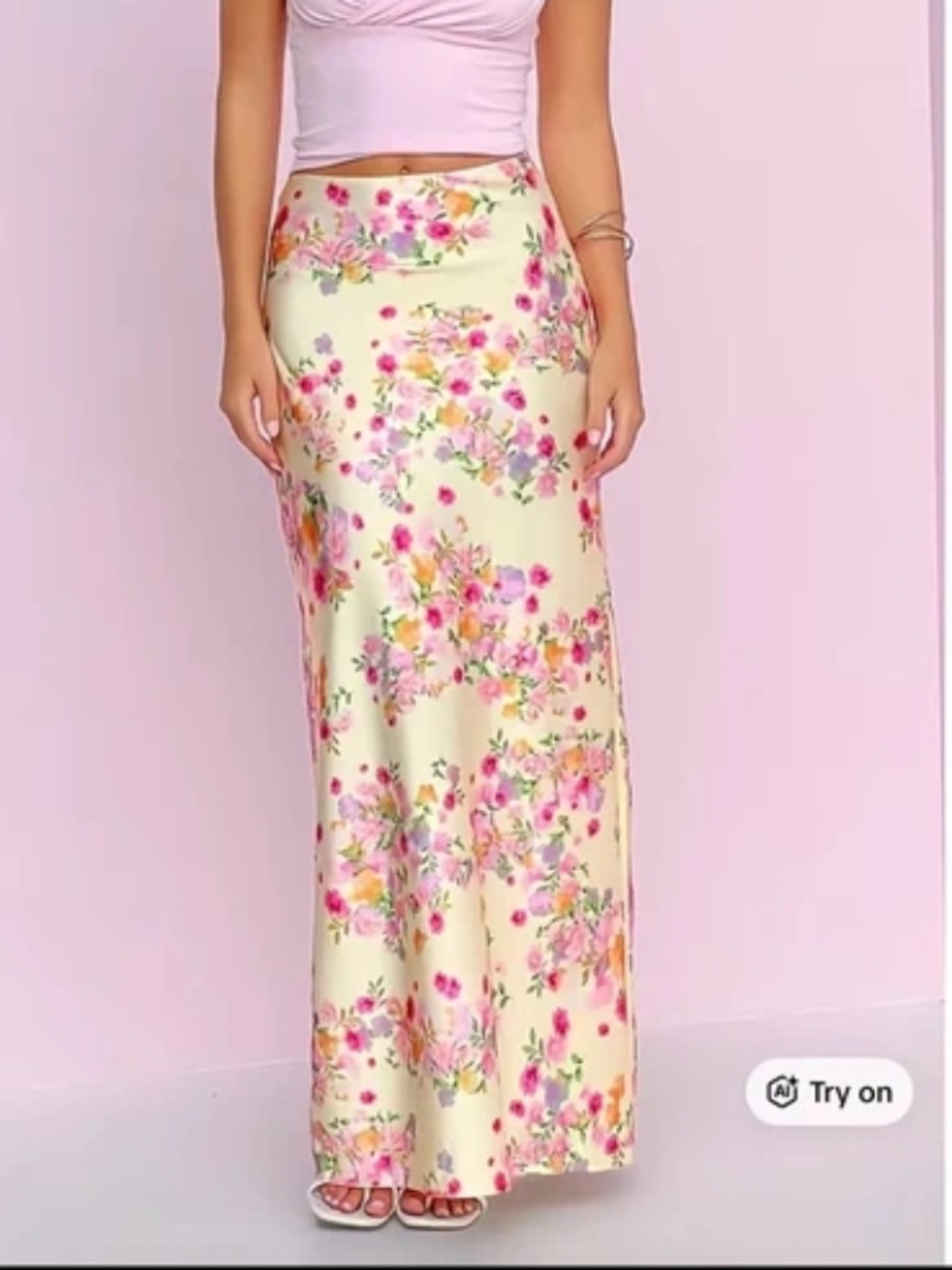 Beginning boutique Genevieve Yellow Bloom Maxi Skirt